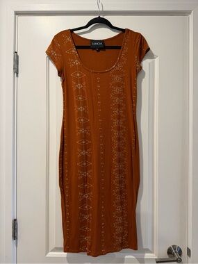 Tanoa Rust Scoop Neck Women's Dress